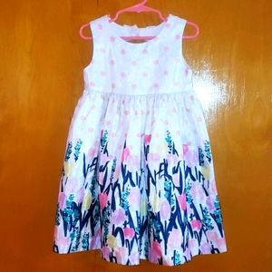 Gymboree sleeveless dress white pink blue 4T